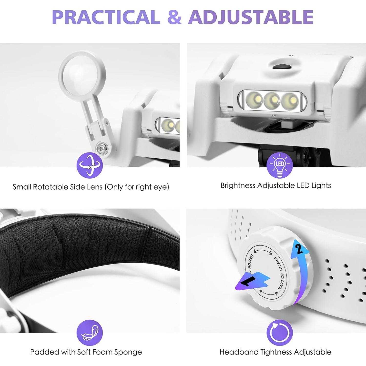 Lupa con Luz Manos Libres COYLAPY 1X-14X Ajustable