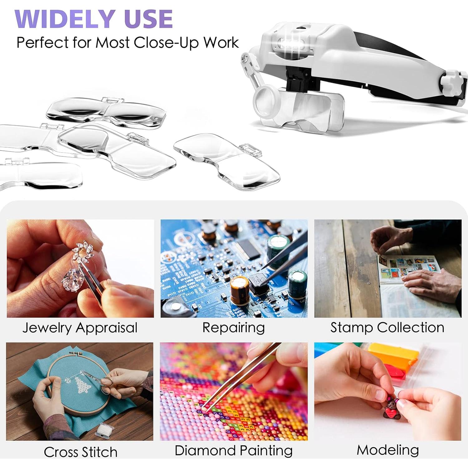 Lupa con Luz Manos Libres COYLAPY 1X-14X Ajustable