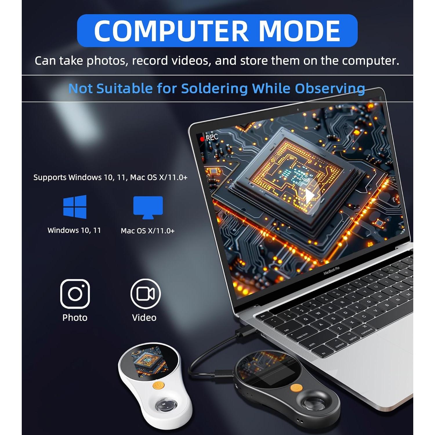 Lupa Microscopio Digital T TAKMLY 200W 500x USB Pantalla 2"