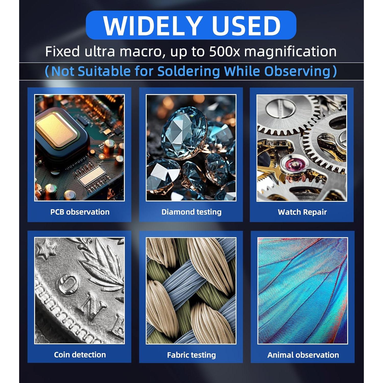 Lupa Microscopio Digital T TAKMLY 200W 500x USB Pantalla 2"