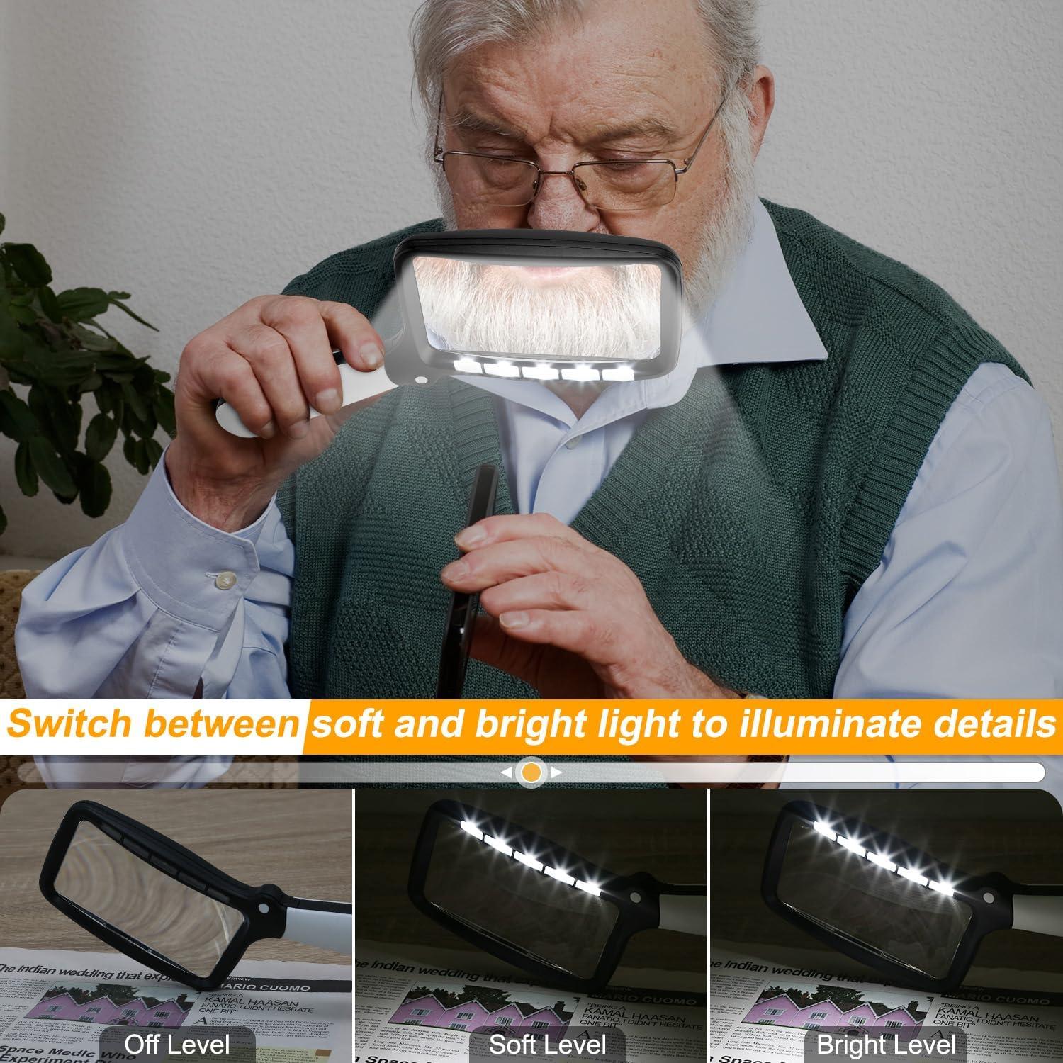 Lupa de Mano Plegable Shelepro 3X con Luz Regulable