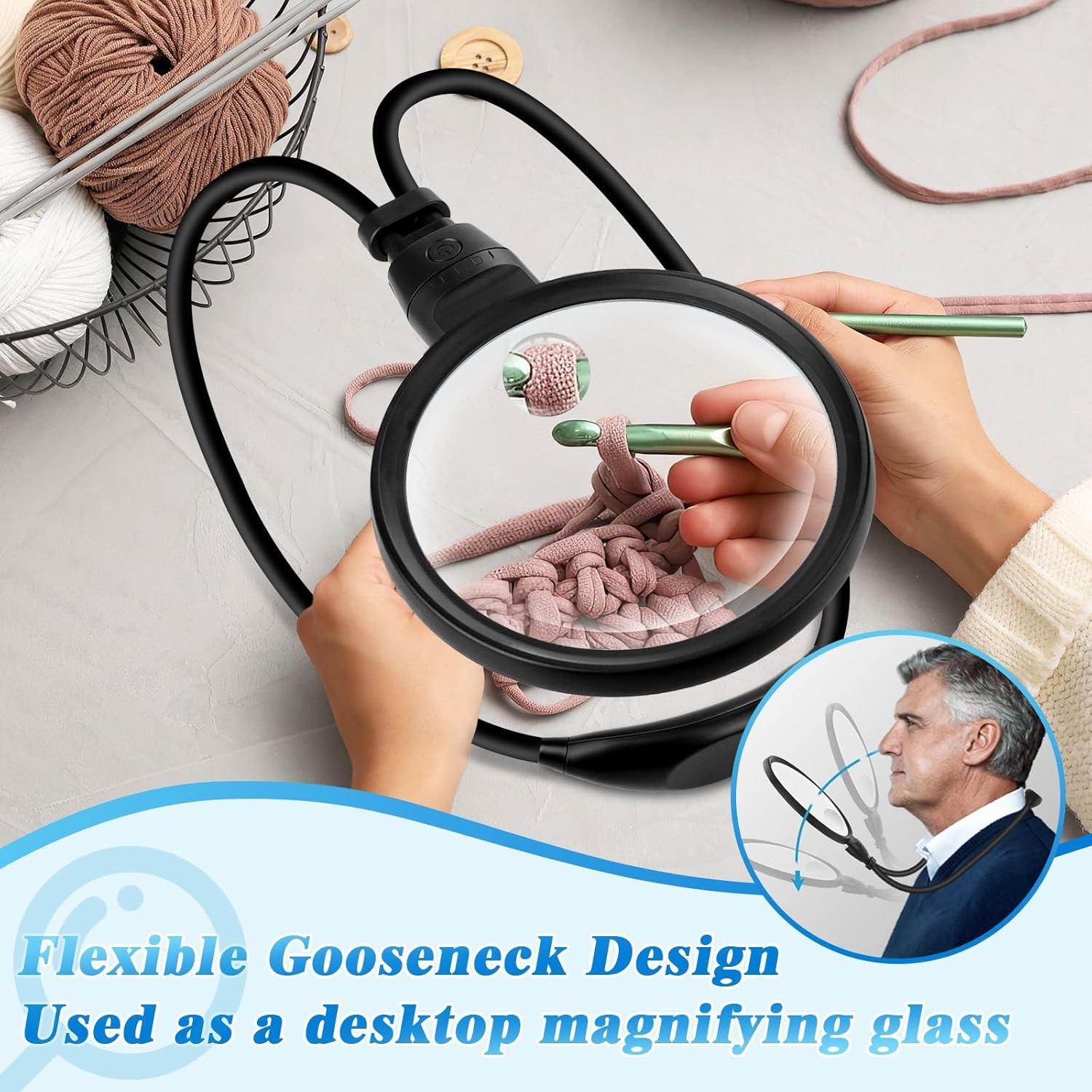 Lupa de Manos Libres HQGZQL 30X con Luz LED Ajustable