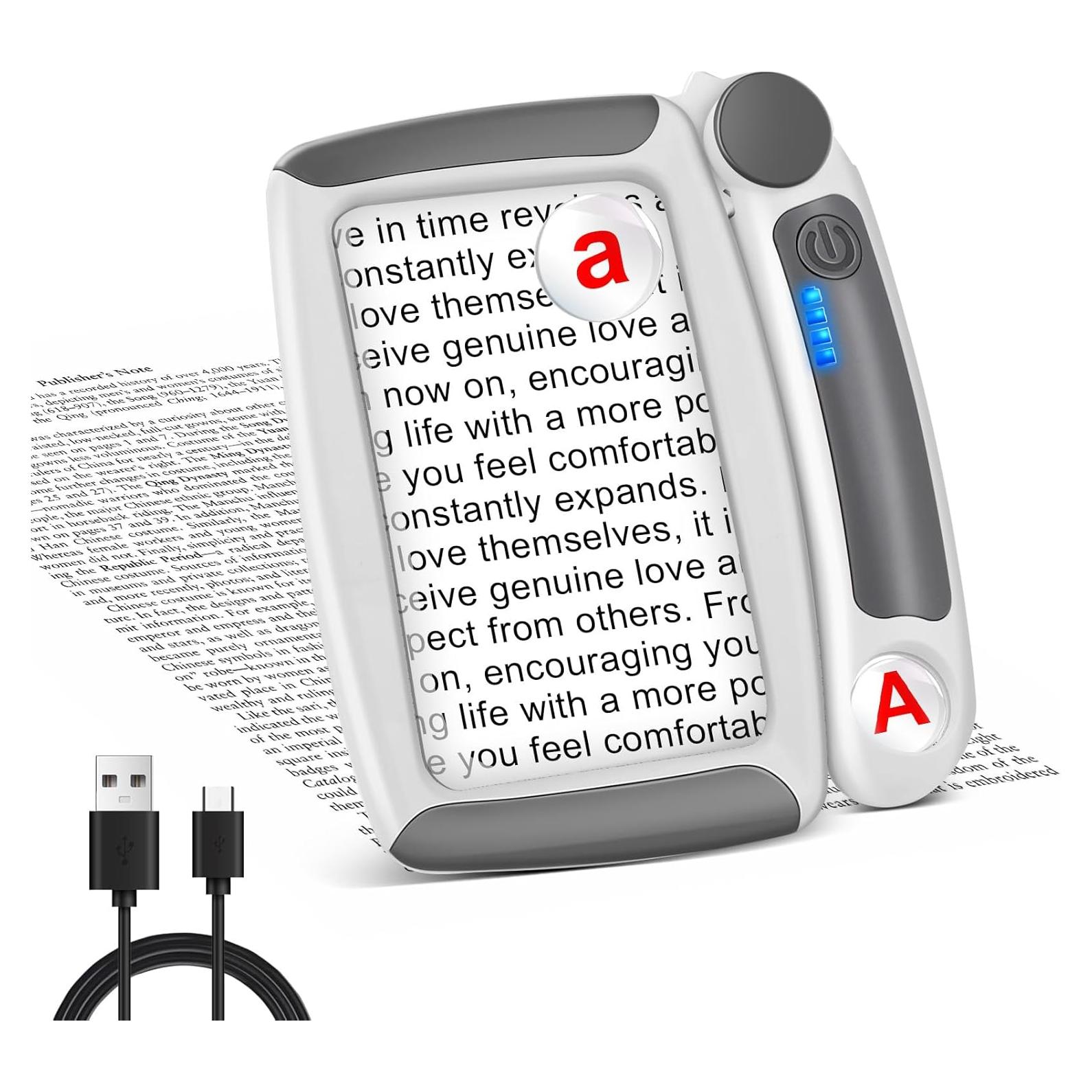 Lupa de Mano HQGZQL 5X 10X 45X con Luz LED Recargable