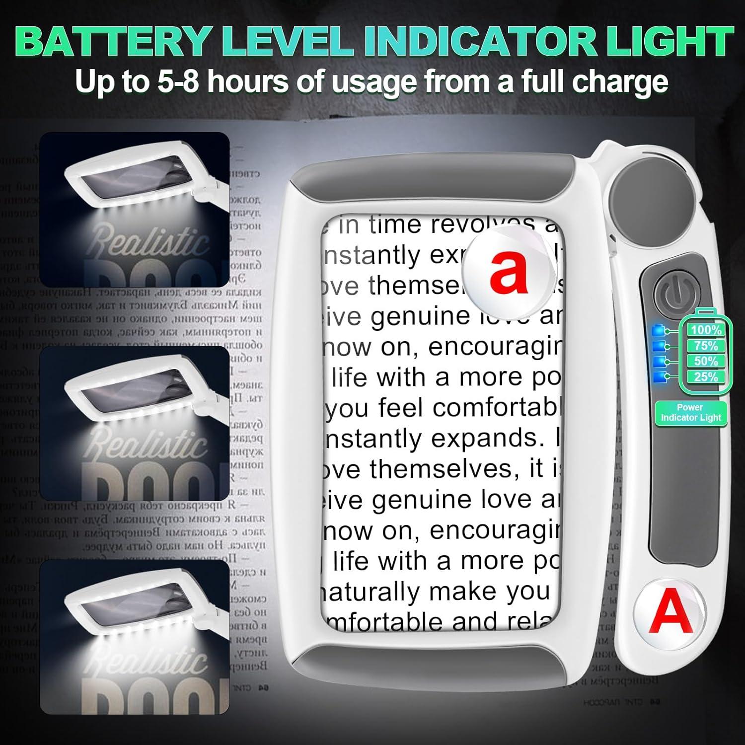 Lupa de Mano HQGZQL 5X 10X 45X con Luz LED Recargable