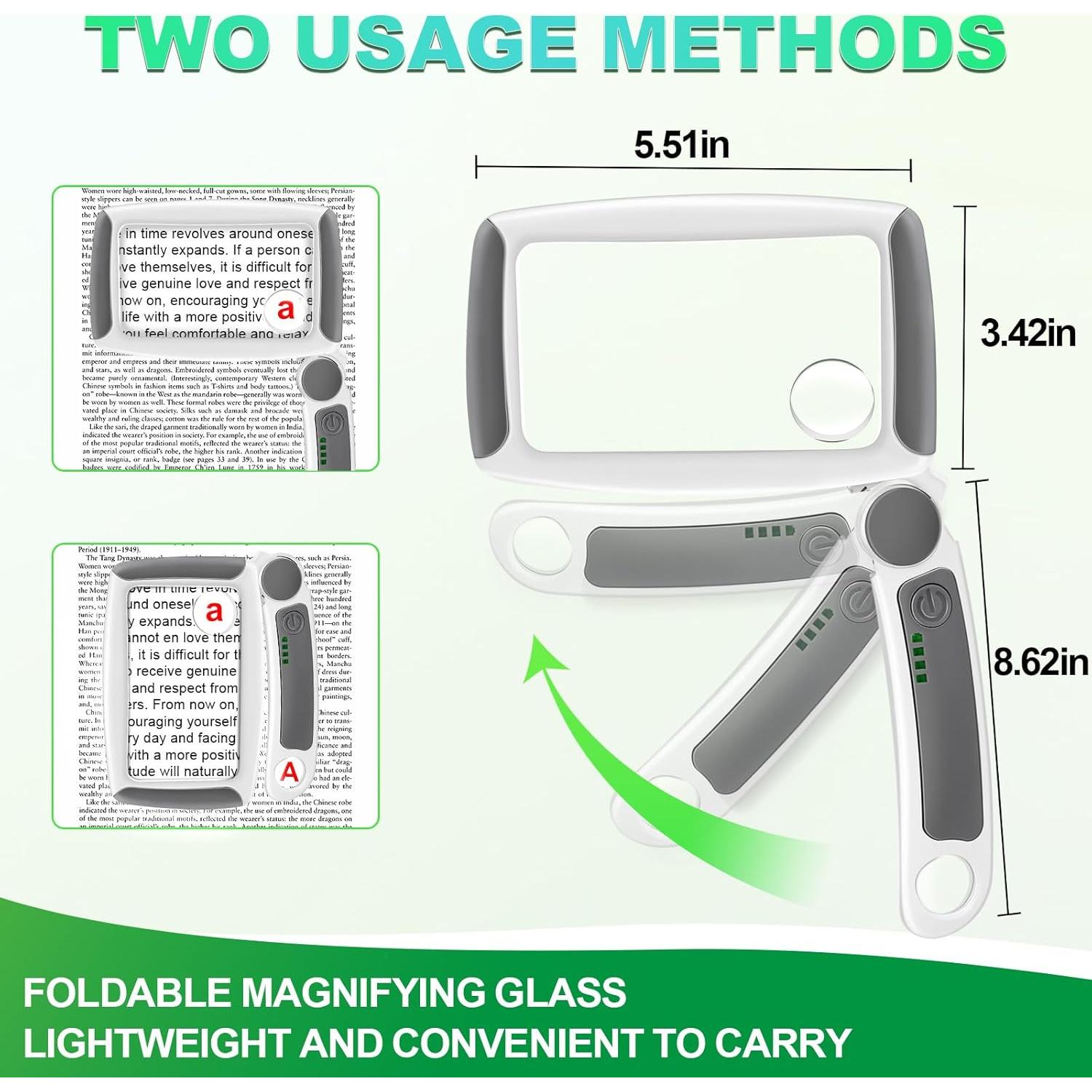 Lupa de Mano HQGZQL 5X 10X 45X con Luz LED Recargable