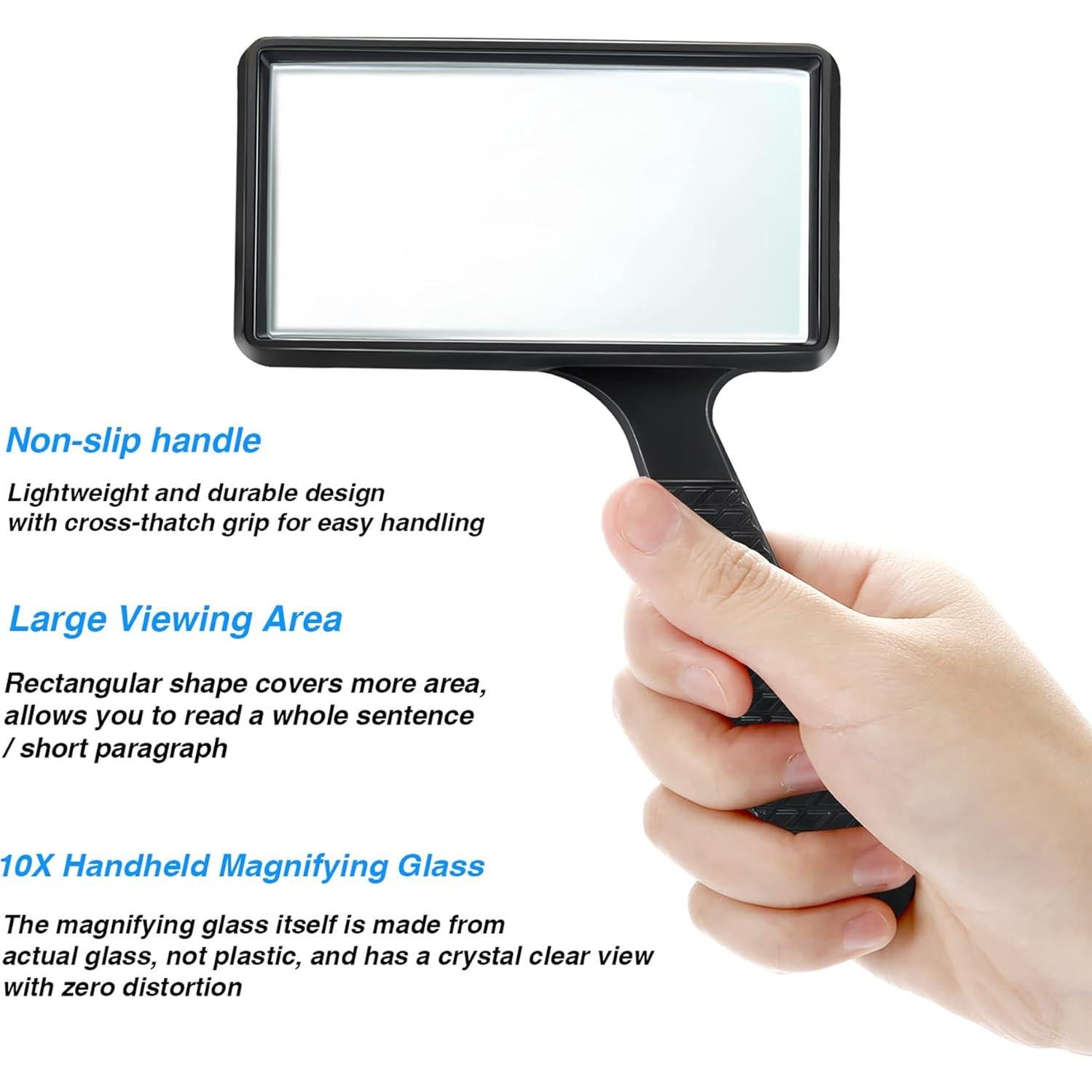 Lupa de Mano Blulu 5X con Lente de Vidrio 17x11 cm