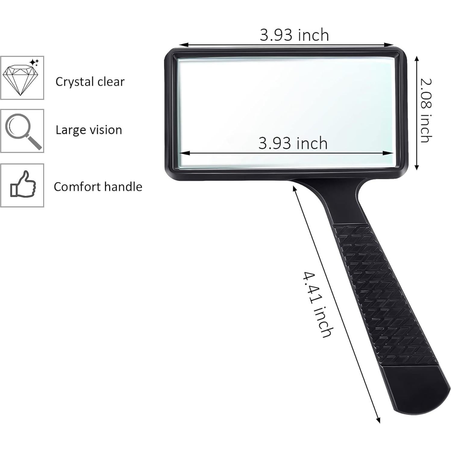 Lupa de Mano Blulu 5X con Lente de Vidrio 17x11 cm