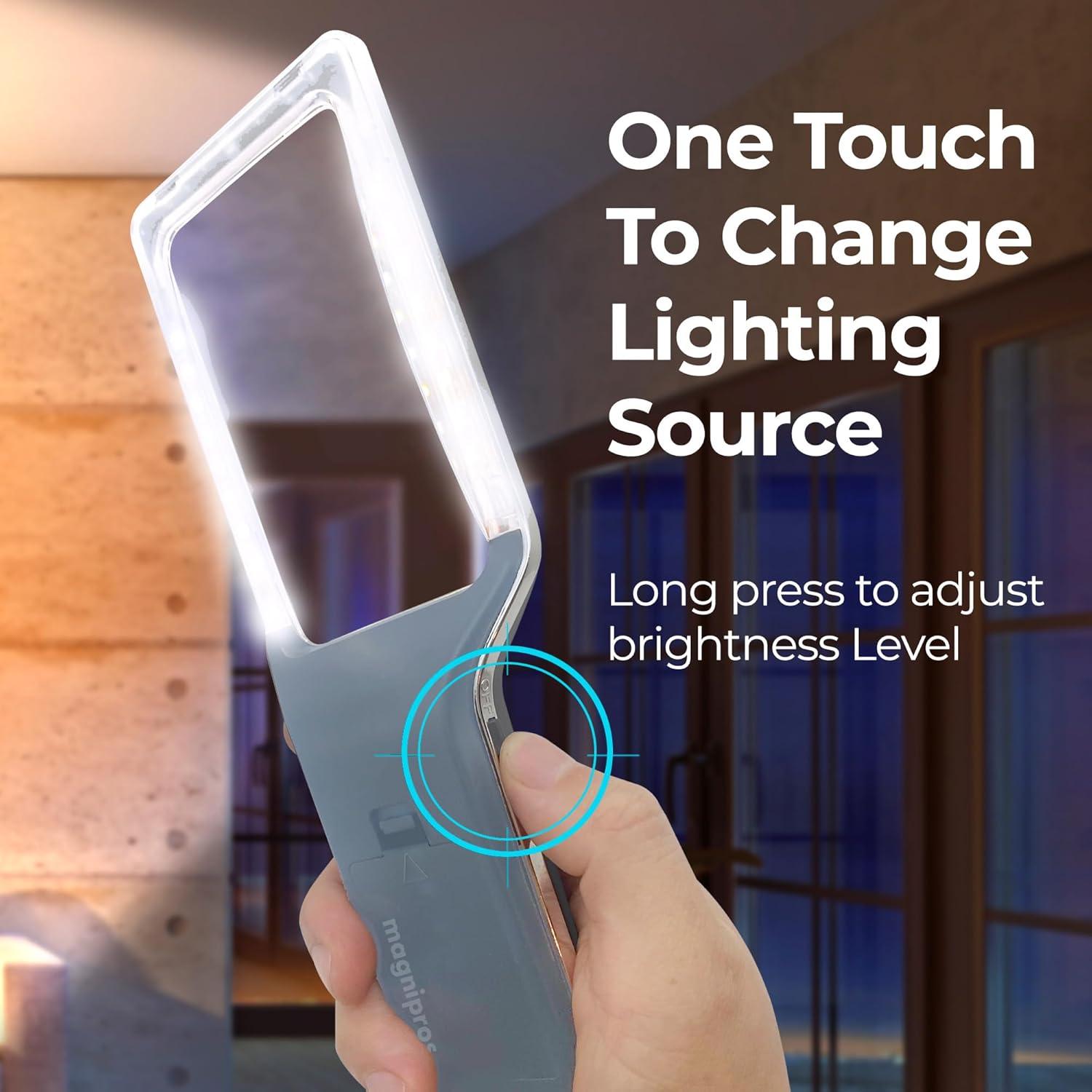 Lupa LED Magnipros 6X Antirreflejo con 3 Modos de Luz