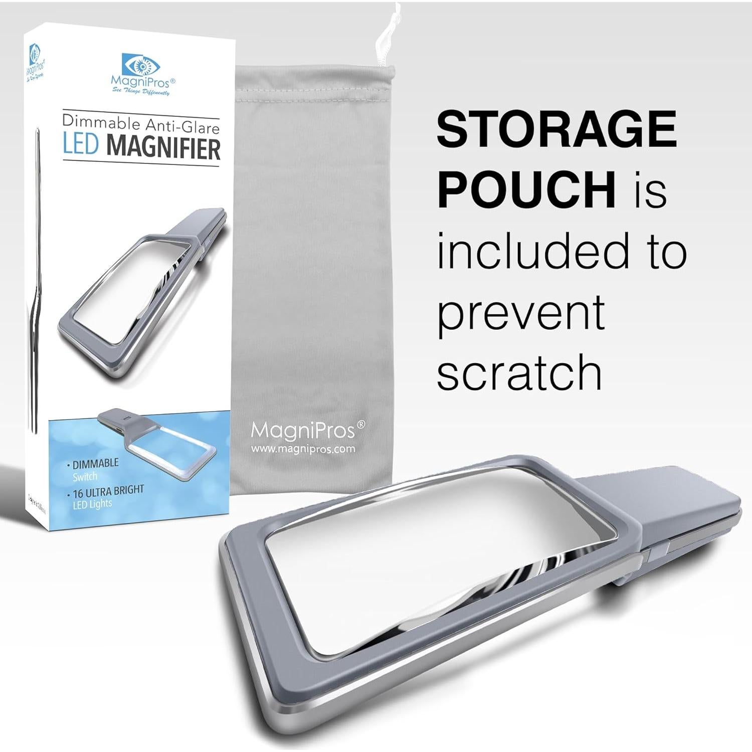 Lupa LED Magnipros 6X Antirreflejo con 3 Modos de Luz