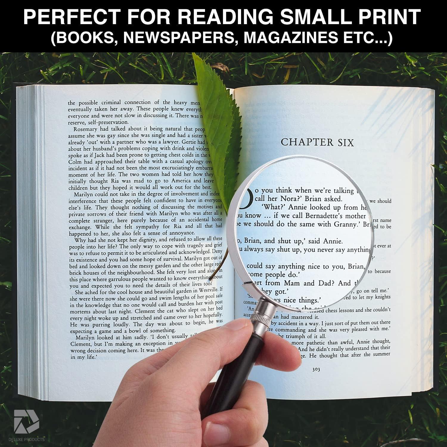 Lupa de Mano Deluxe Products 3x Aumento 7.62 cm Negra