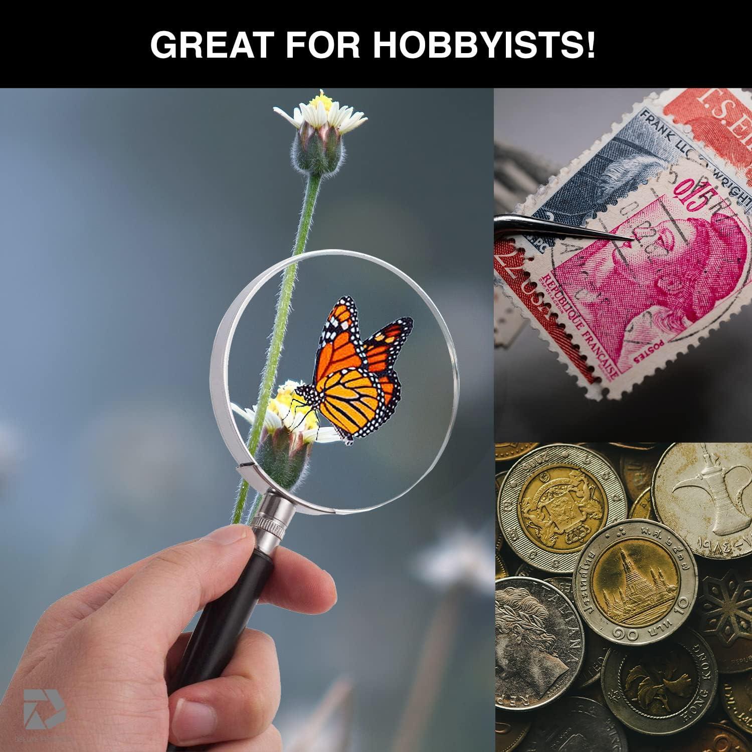 Lupa de Mano Deluxe Products 3x Aumento 7.62 cm Negra