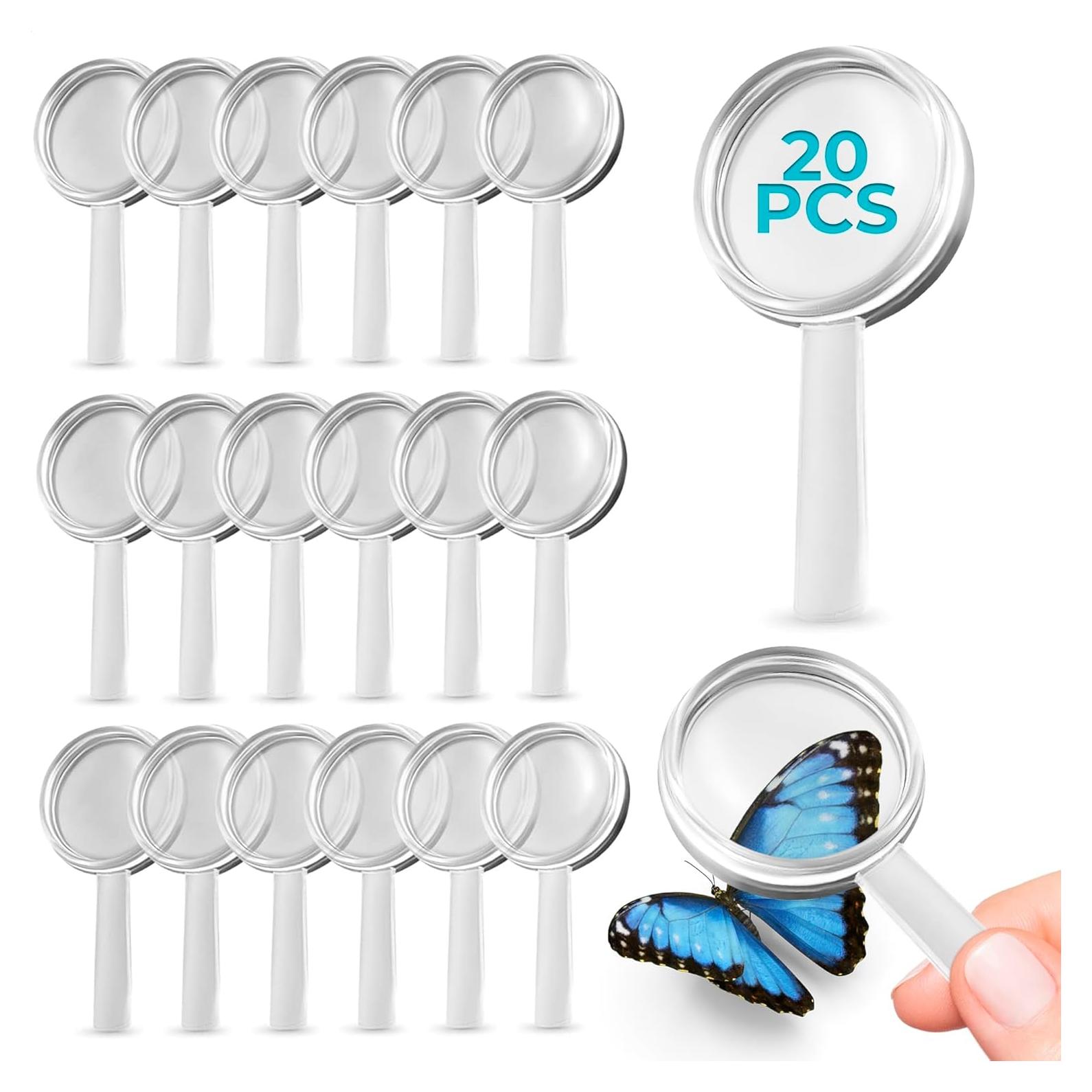 20 Mini Lupas de Plástico KETAR 3X para Lectura y Observación