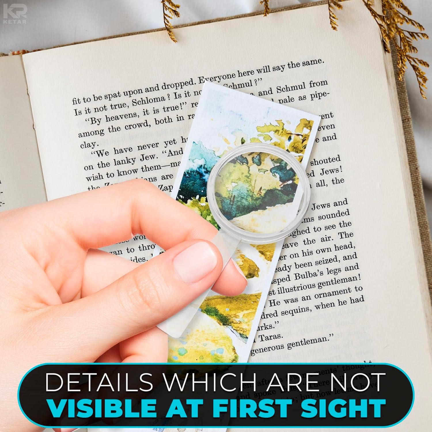 20 Mini Lupas de Plástico KETAR 3X para Lectura y Observación