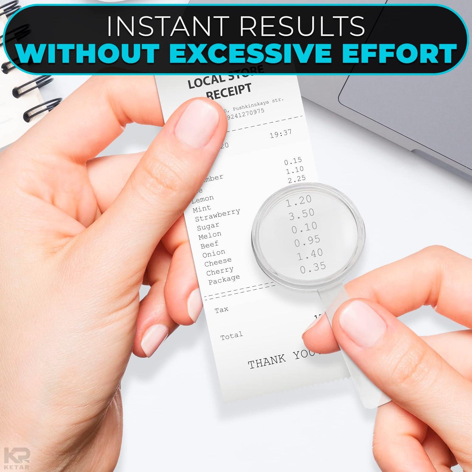 20 Mini Lupas de Plástico KETAR 3X para Lectura y Observación