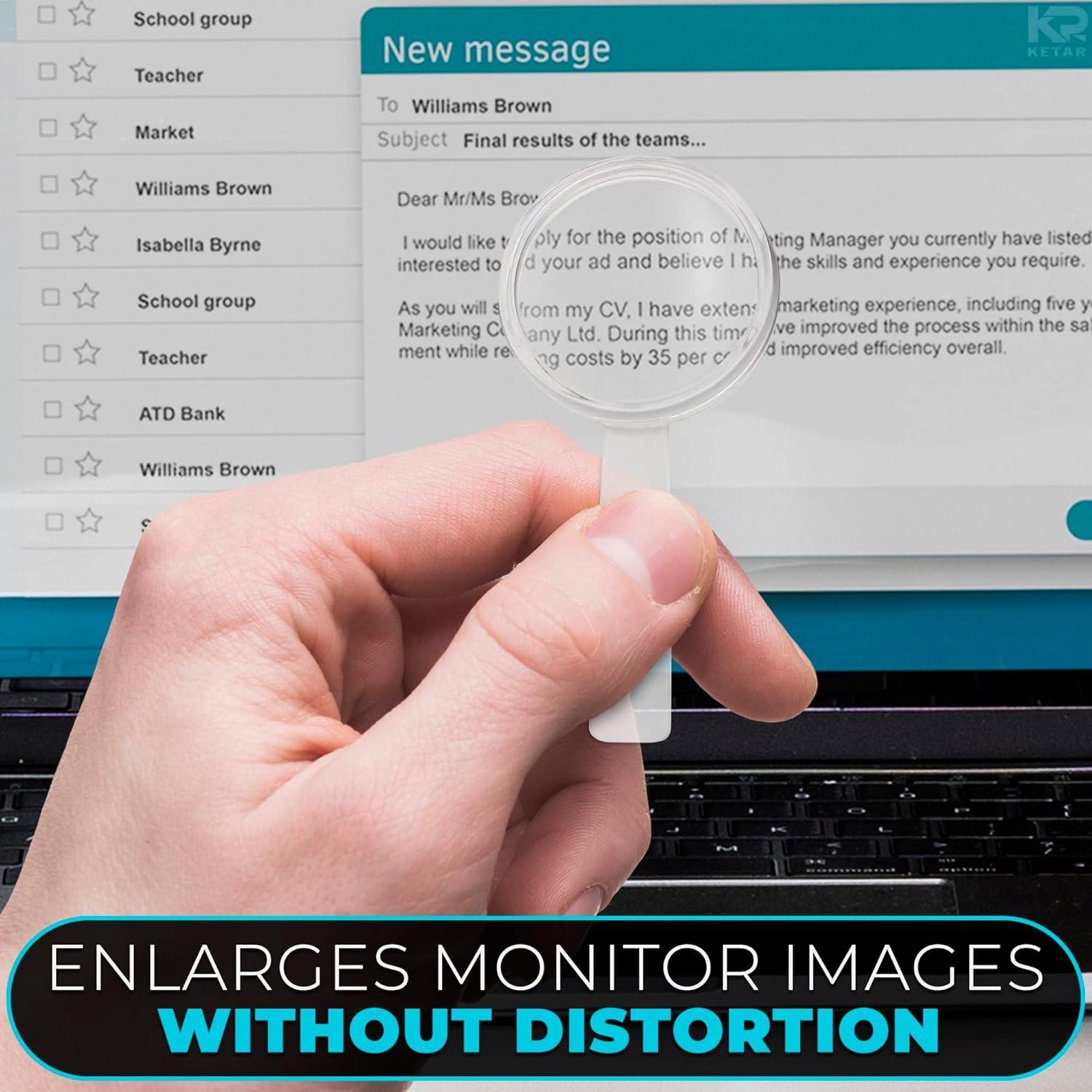 20 Mini Lupas de Plástico KETAR 3X para Lectura y Observación