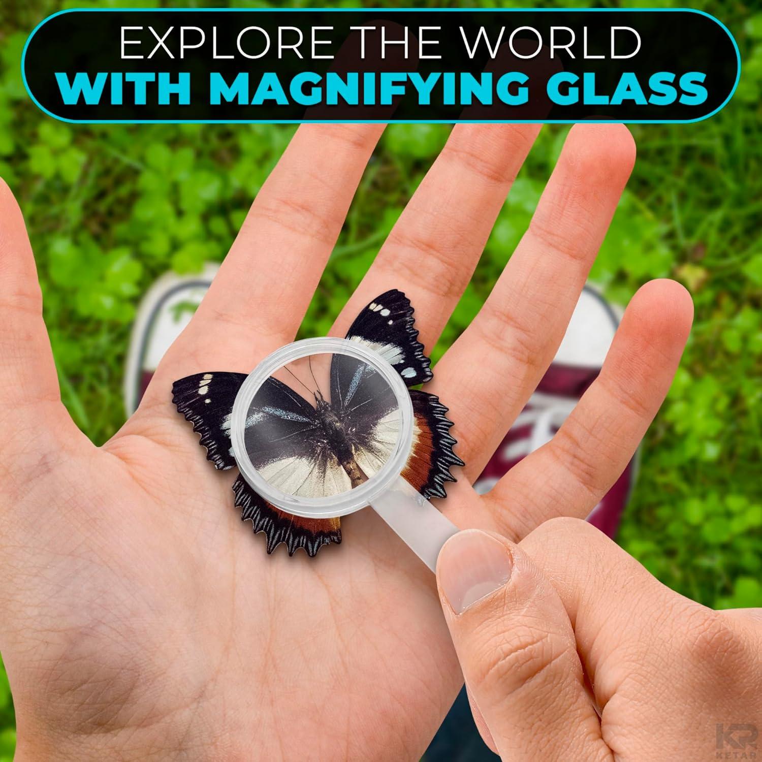 20 Mini Lupas de Plástico KETAR 3X para Lectura y Observación