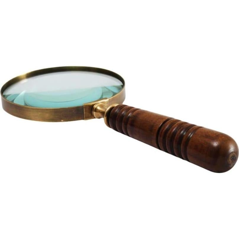 Lupa de Mano DECONOOR de Latón 10X con Mango de Madera