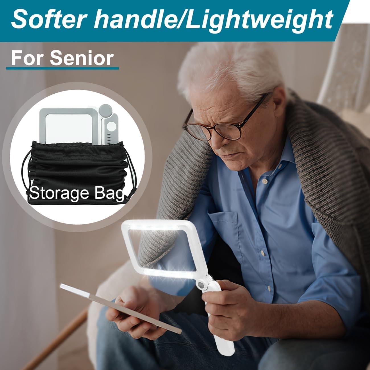 Lupa Recargable Tobegiga 5X con Luz LED para Lectura