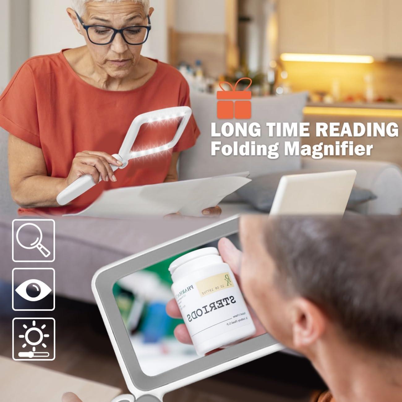 Lupa Recargable Tobegiga 5X con Luz LED para Lectura