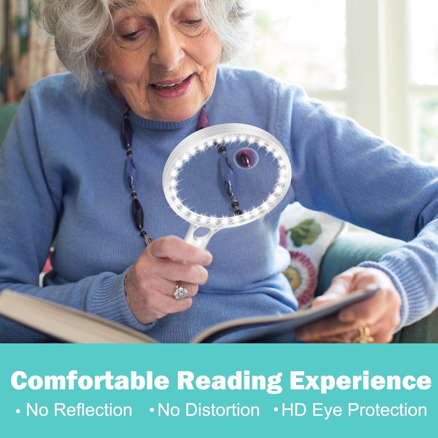 Lupa Grande Iluminada NZQXJXZ 10X 25X 45X 14 cm con 36 LED