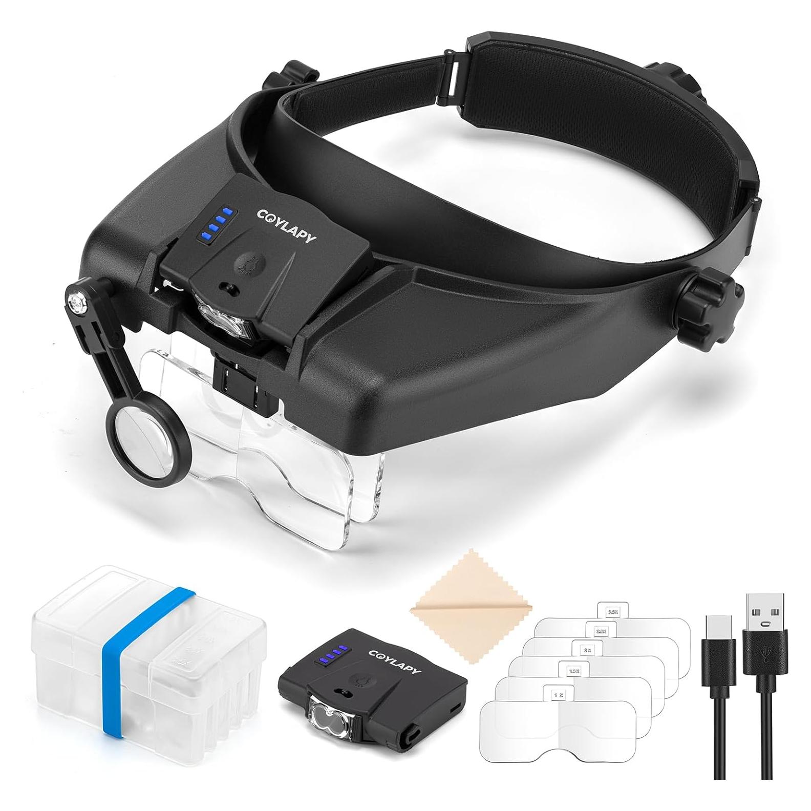 Lentes de Aumento COYLAPY con Luz LED 1x-14x para Trabajo Preciso