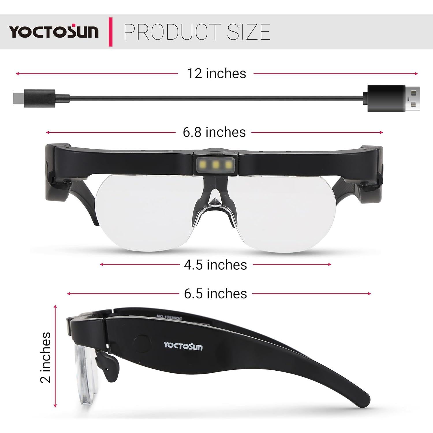 Lentes de Aumento YOCTOSUN con Luz LED 1.5X a 5X Recargables
