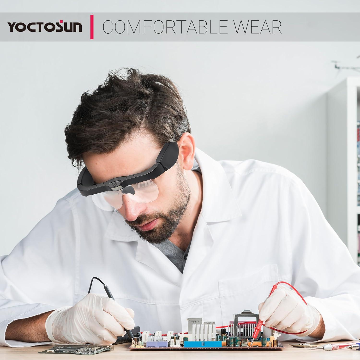 Lentes de Aumento YOCTOSUN con Luz LED 1.5X a 5X Recargables