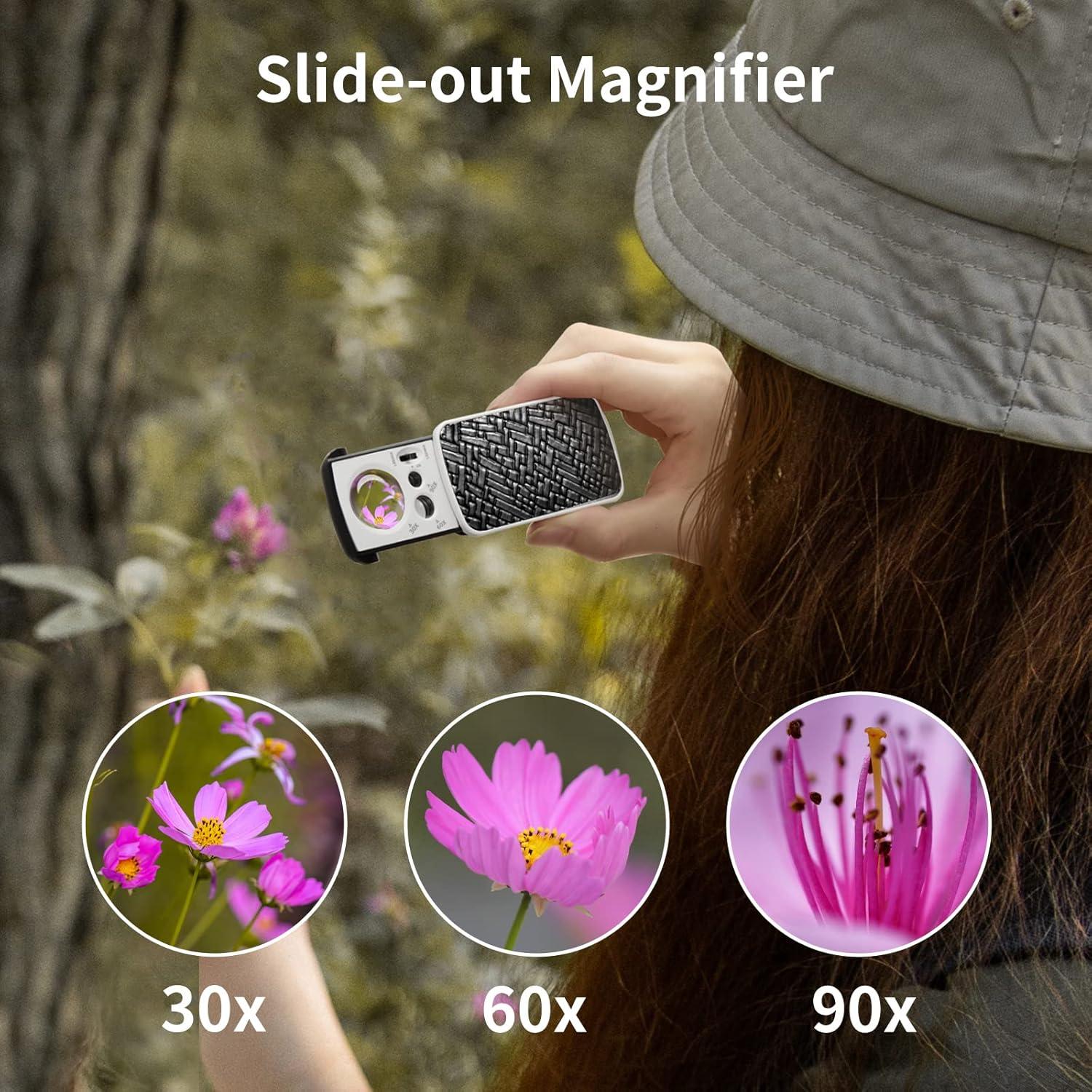 Lupa de Joyero JARLINK 2 Pack con Luz LED y UV 30X 60X 90X