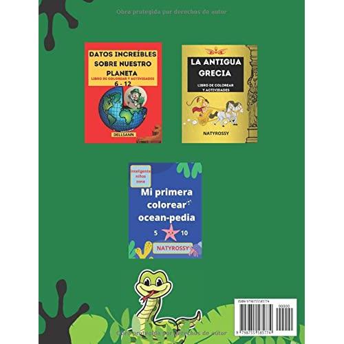 Mi primera reptil-opedia para colorear: Libro de colorear y actividades, para que los niños aprendan, coloreen y dibujen . Además de laberintos para ... para niños de 5 a 10 años. (Spanish Edition)