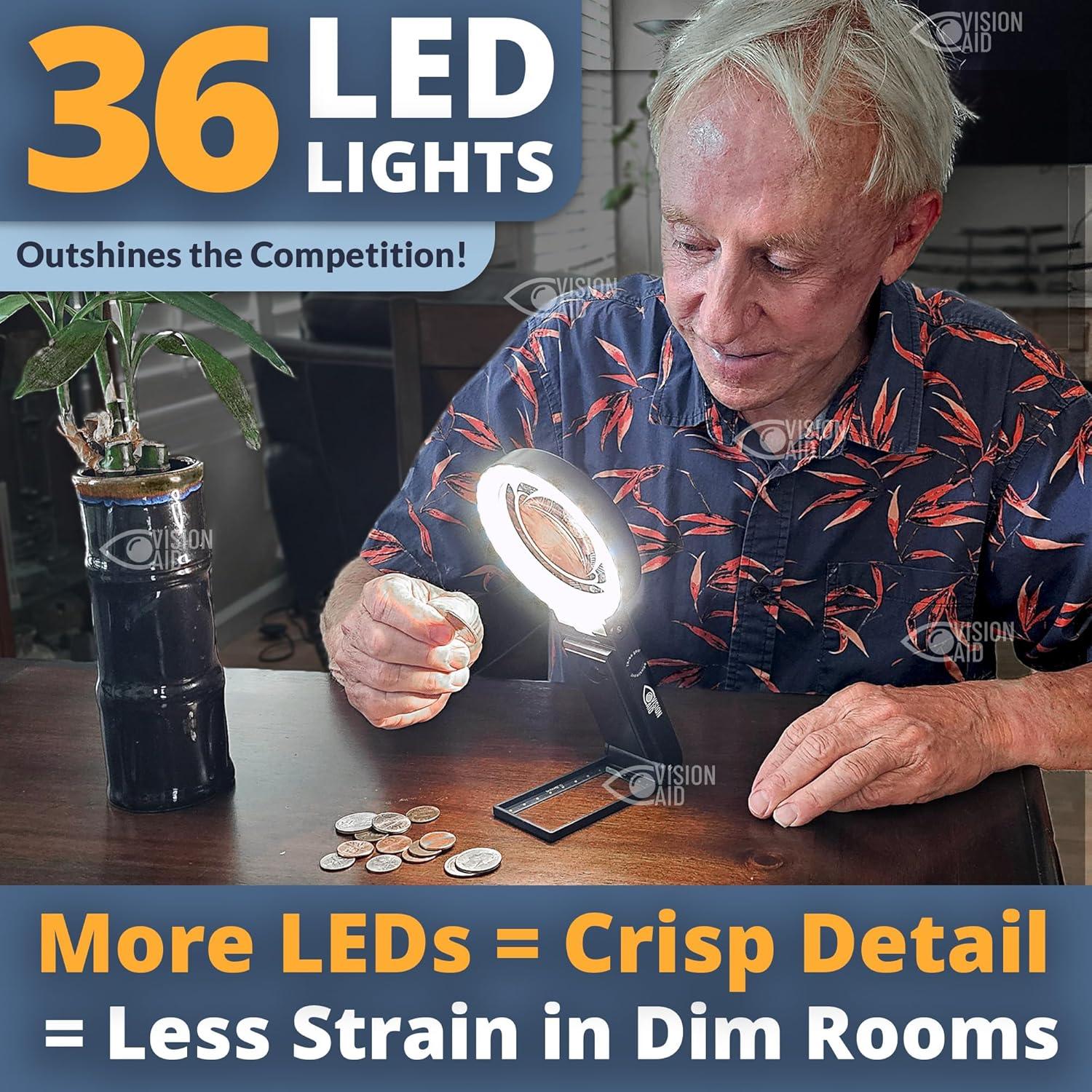 Lupa de Mano Vision Aid 3.0x con Luz LED Recargable USB