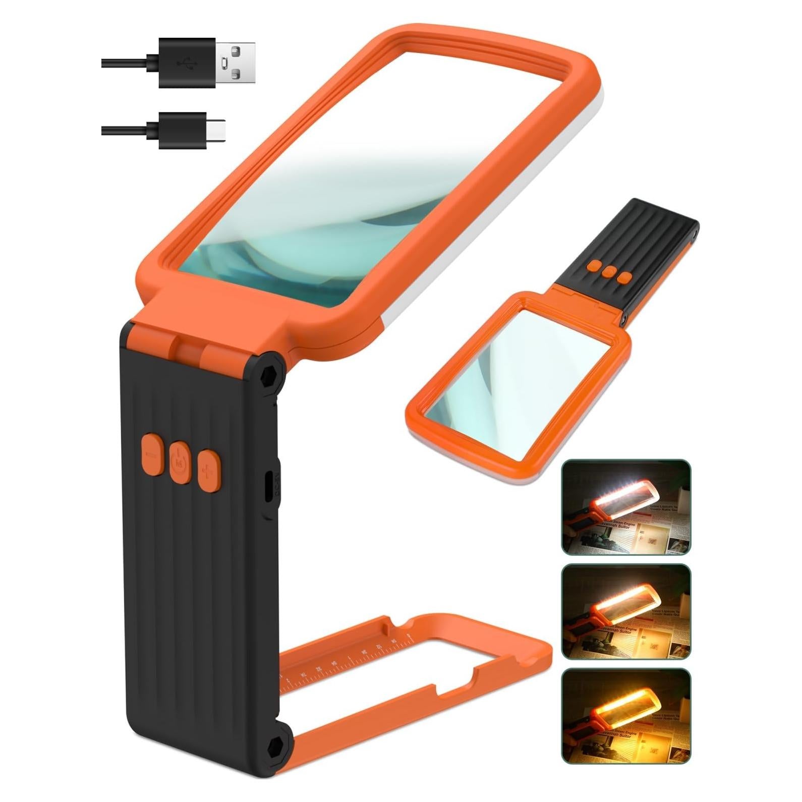 Lupa de Mano Plegable EVESVO 10X con Luz Regulable