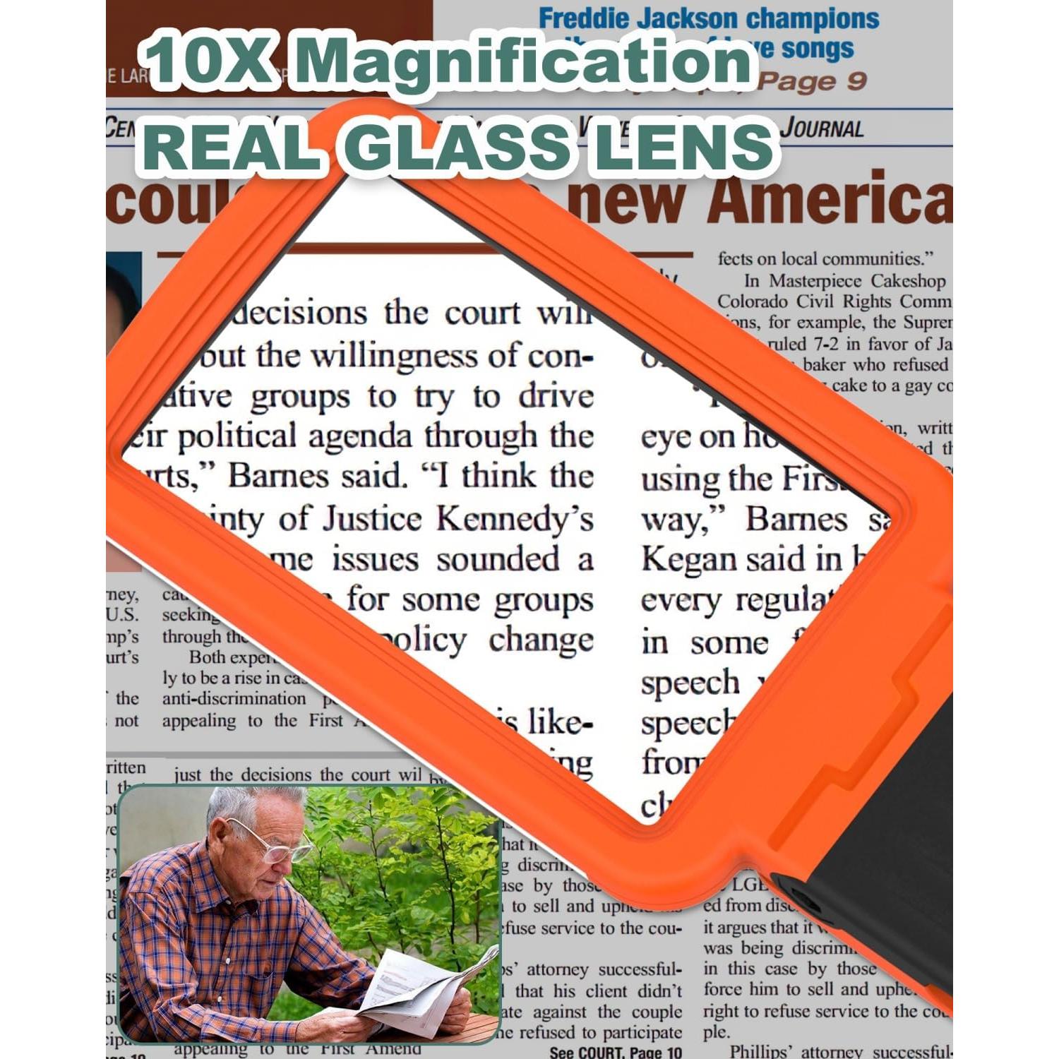 Lupa de Mano Plegable EVESVO 10X con Luz Regulable