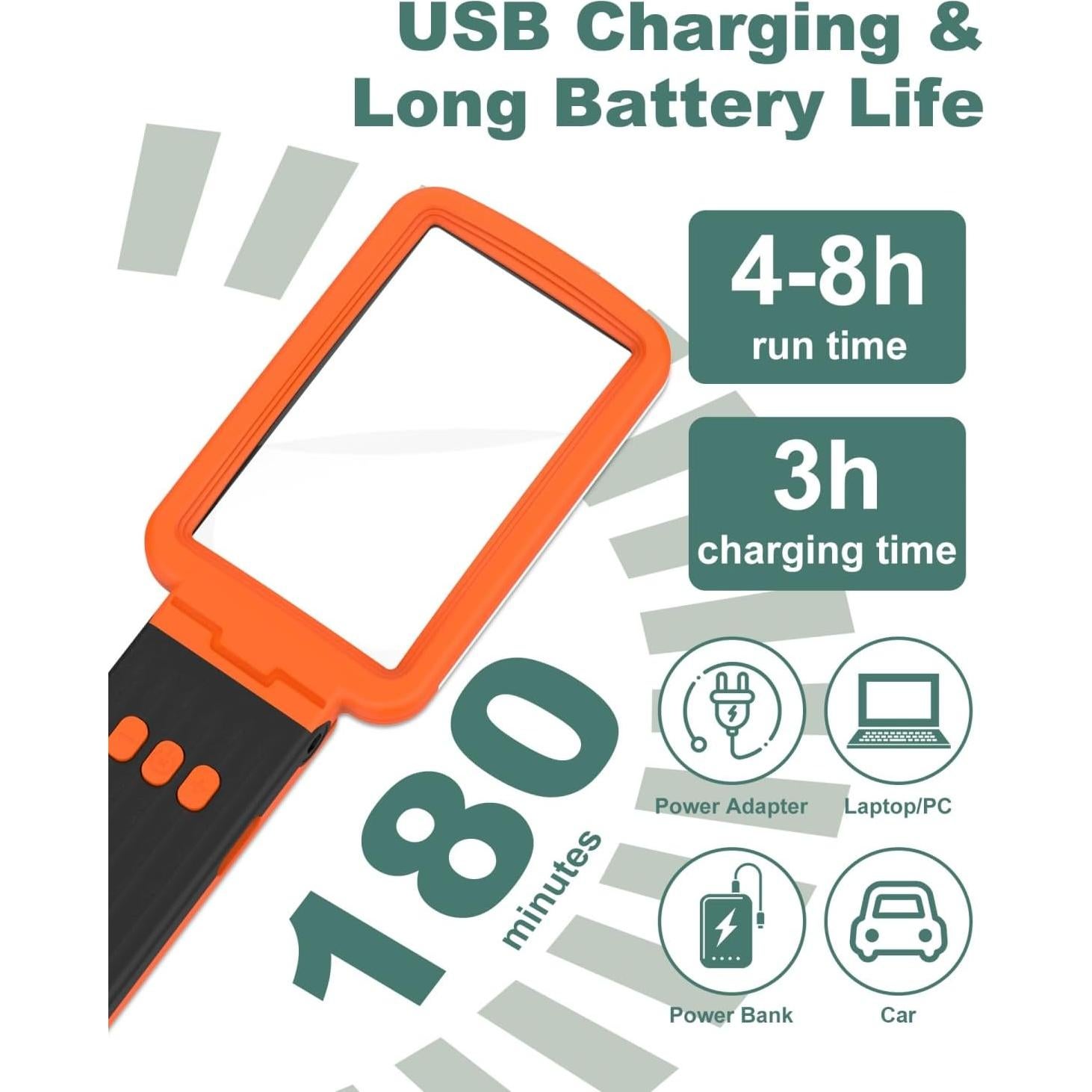 Lupa de Mano Plegable EVESVO 10X con Luz Regulable