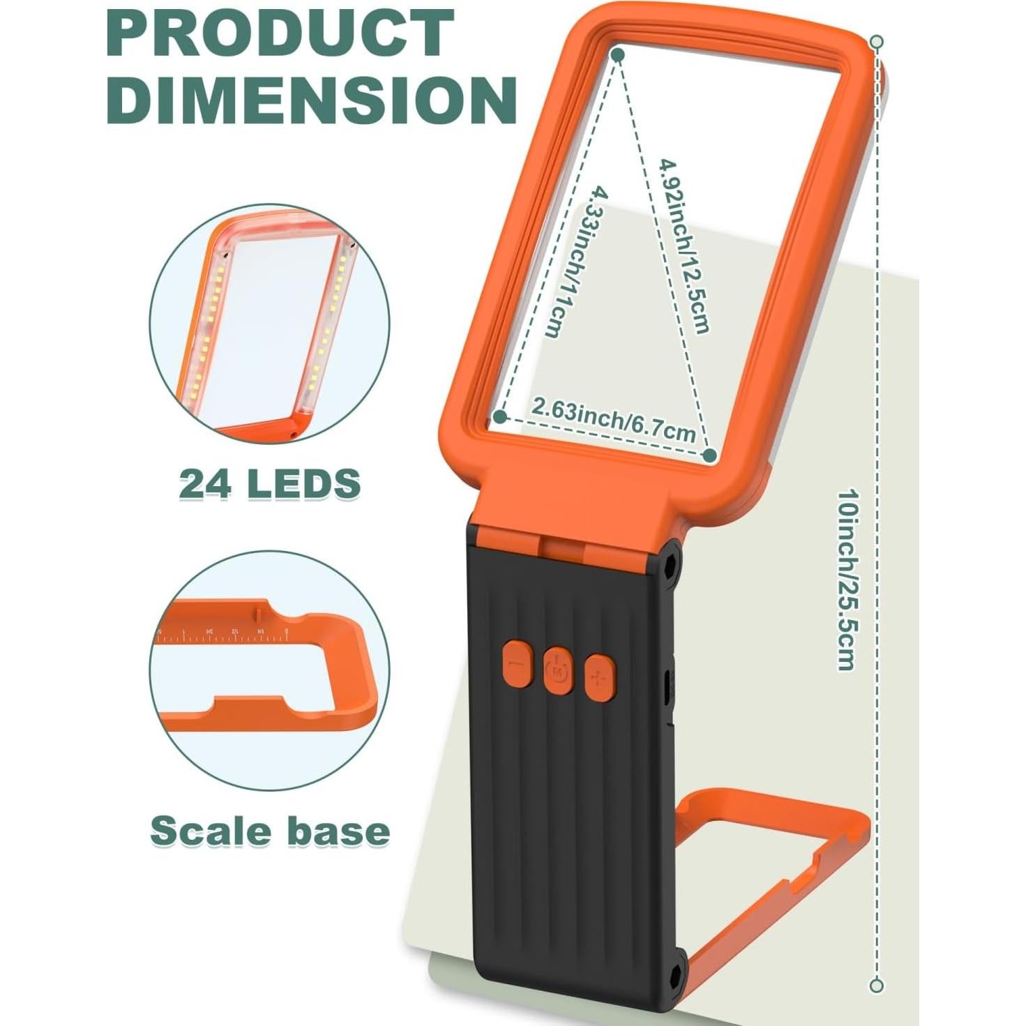 Lupa de Mano Plegable EVESVO 10X con Luz Regulable