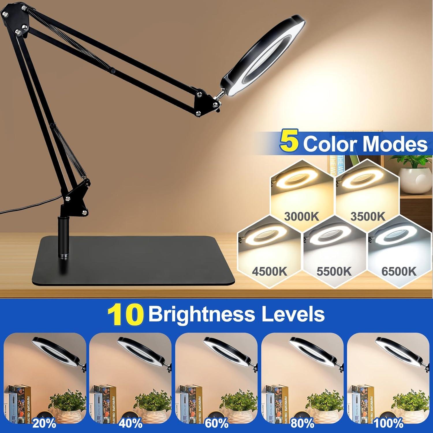 Lupa de 15X con Luz VvLons y Soporte Regulable