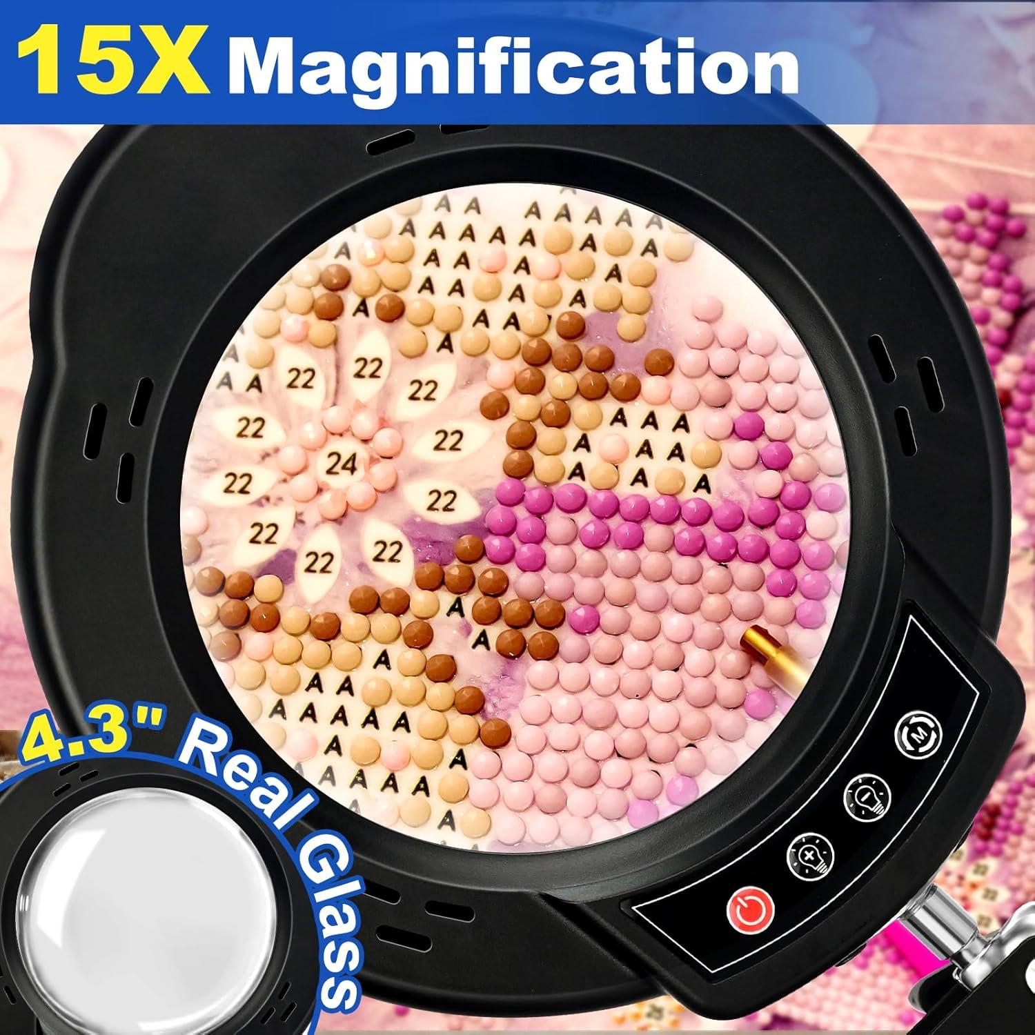 Lupa de 15X con Luz VvLons y Soporte Regulable