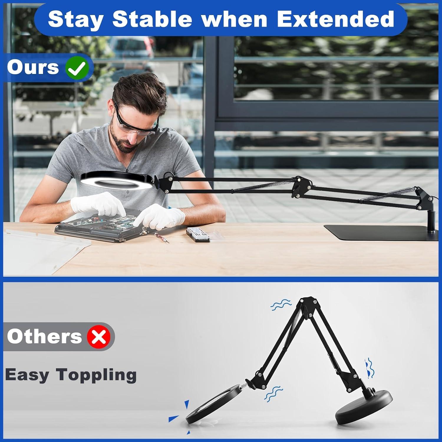 Lupa de 15X con Luz VvLons y Soporte Regulable