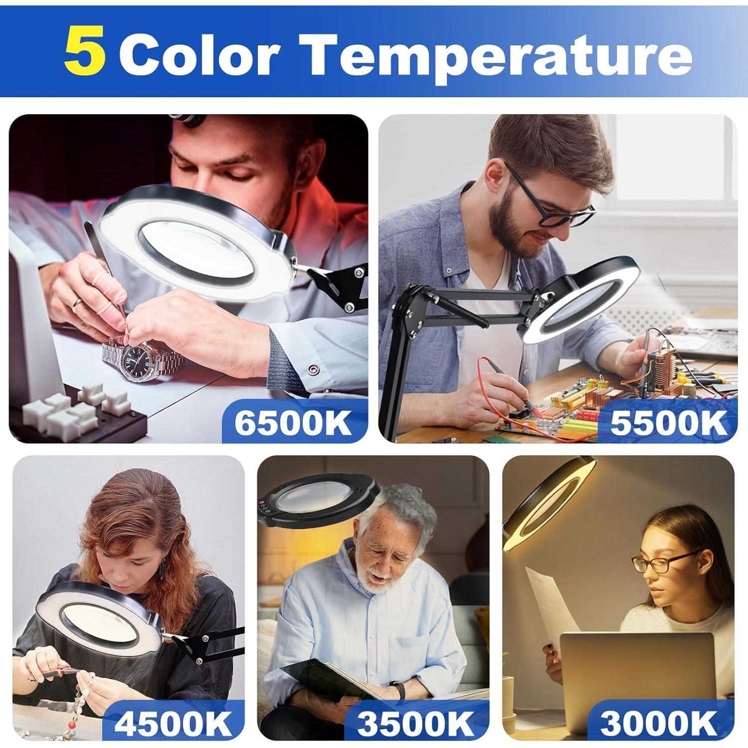 Lupa de 15X con Luz VvLons y Soporte Regulable