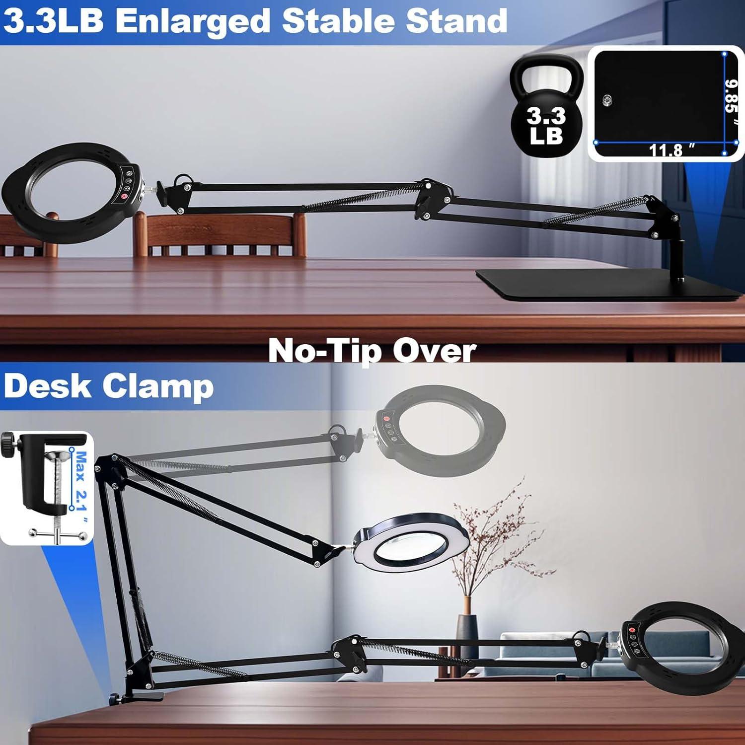 Lupa de 15X con Luz VvLons y Soporte Regulable
