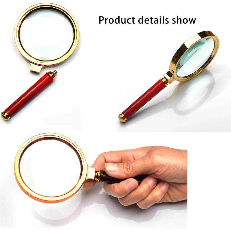 Lupa de Mano 10X Kadaon con Mango de Caoba 8.13 cm