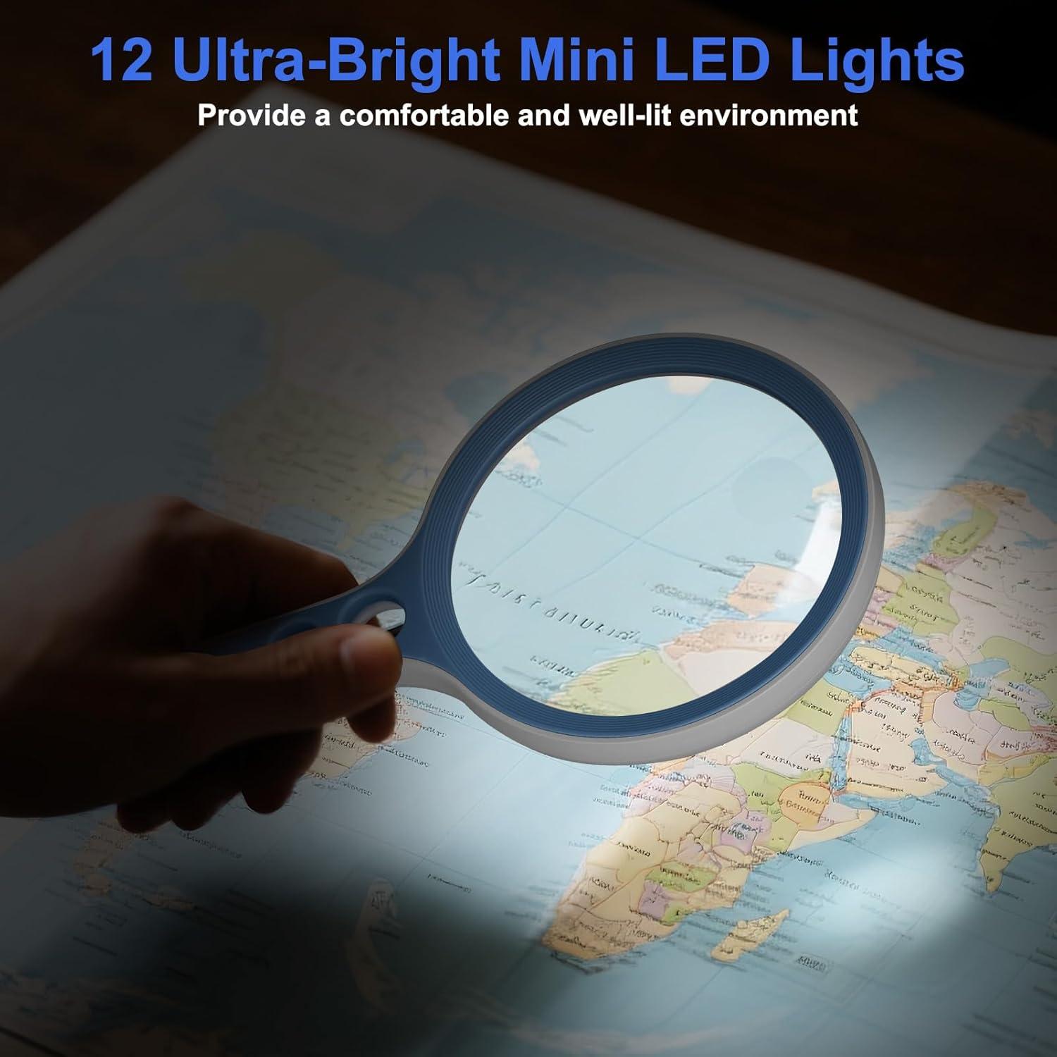 Lupa de Mano EEEKit 10X 25X 45X 60X con Luz LED