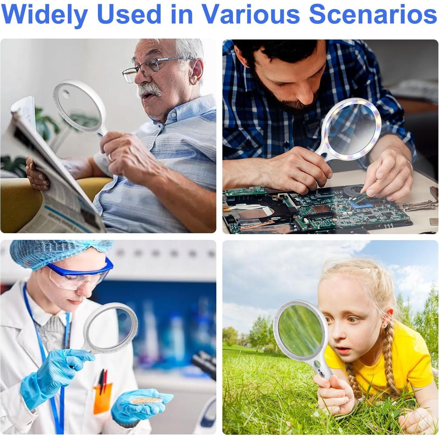 Lupa de Mano EEEKit 10X 25X 45X 60X con Luz LED