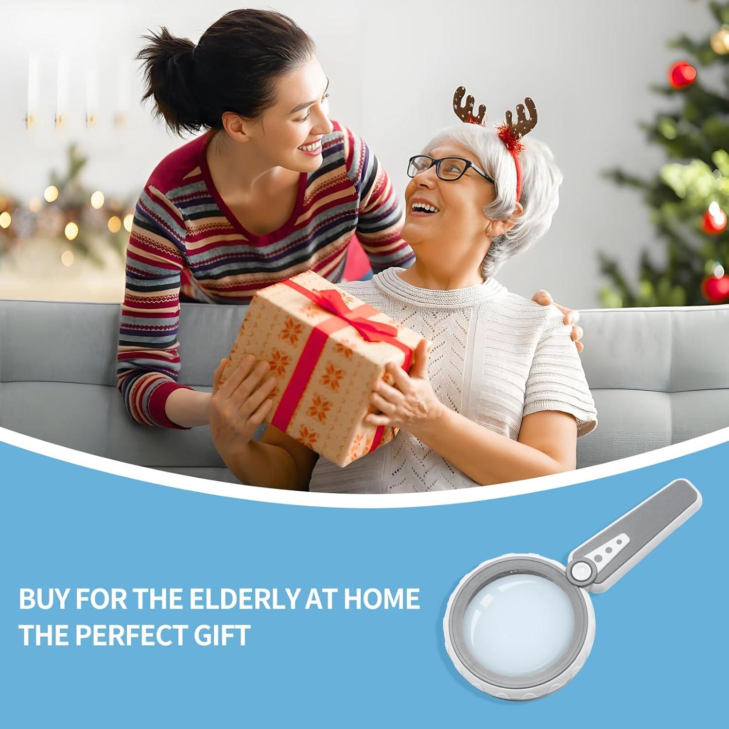 Lupa de Mano Huiboer 45X con Luz LED Recargable USB 4.6"