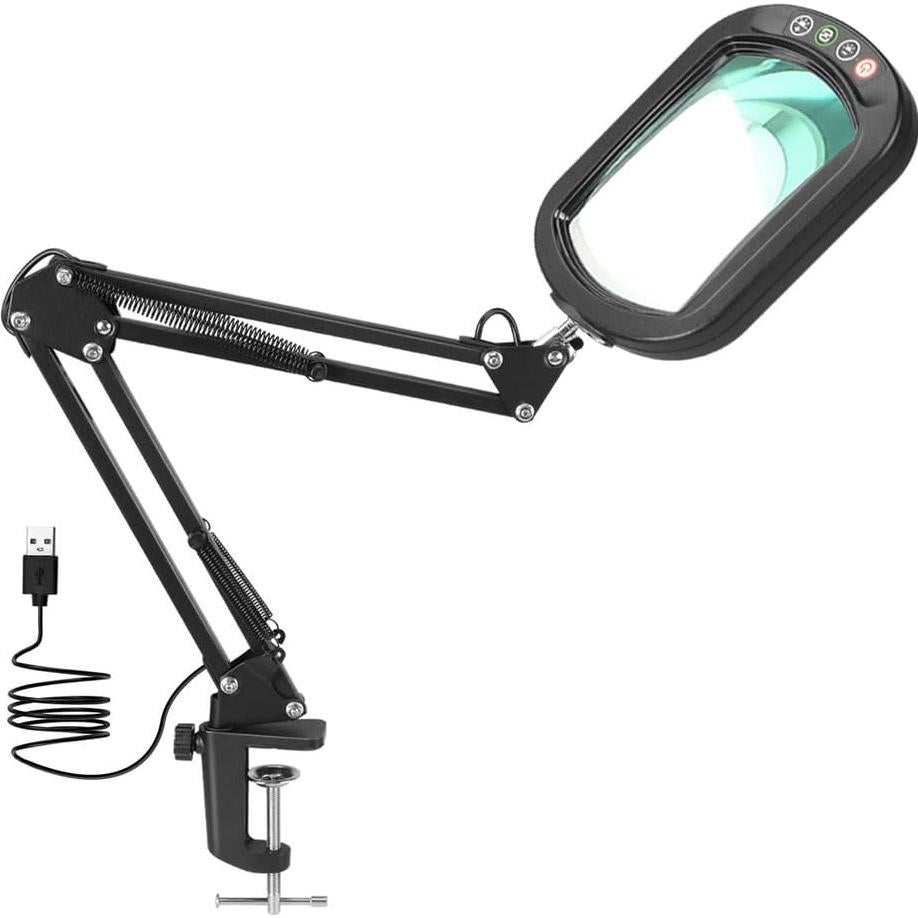 Lupa LED 10X Drdefi con Soporte y Luz Regulable