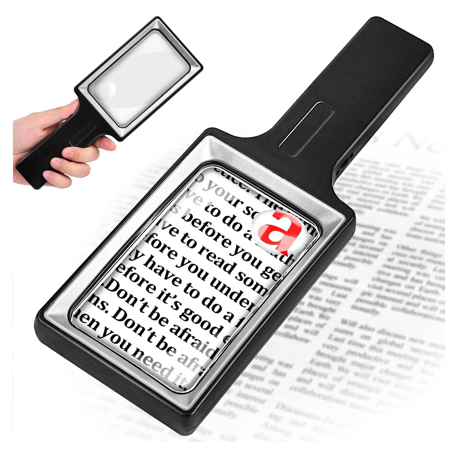 Lupa Rectangular HQGZQL 10X con Luz LED Regulable 11.1x6.1cm