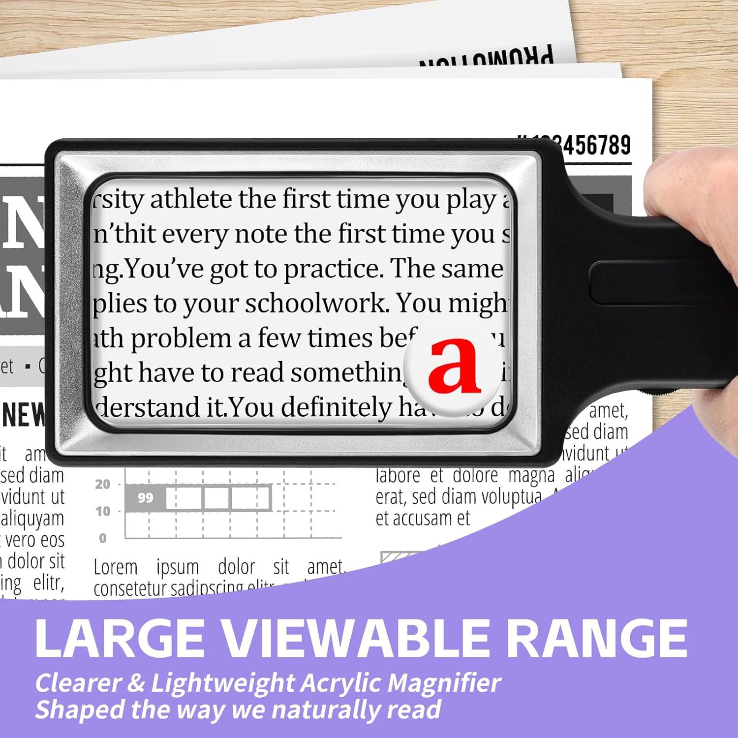 Lupa Rectangular HQGZQL 10X con Luz LED Regulable 11.1x6.1cm