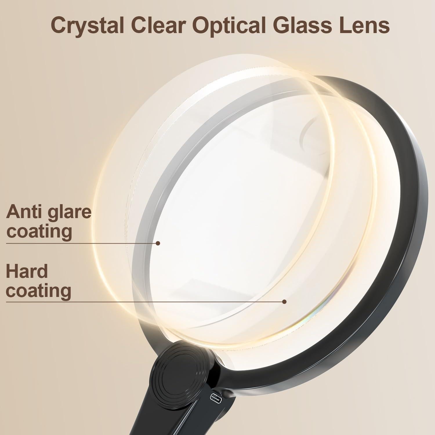 Lupa de Mano IMICHI 10X/20X con LEDs Recargable - 130mm