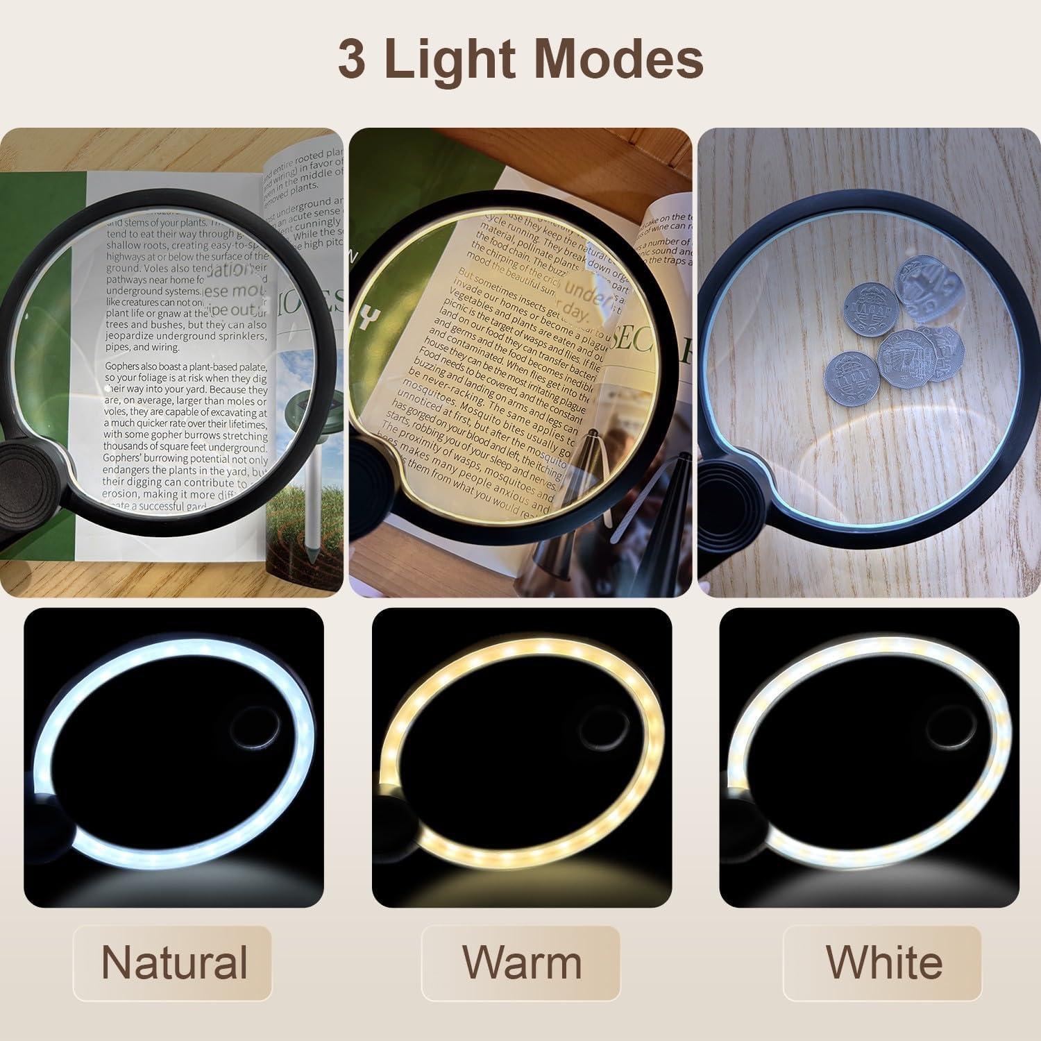 Lupa de Mano IMICHI 10X/20X con LEDs Recargable - 130mm