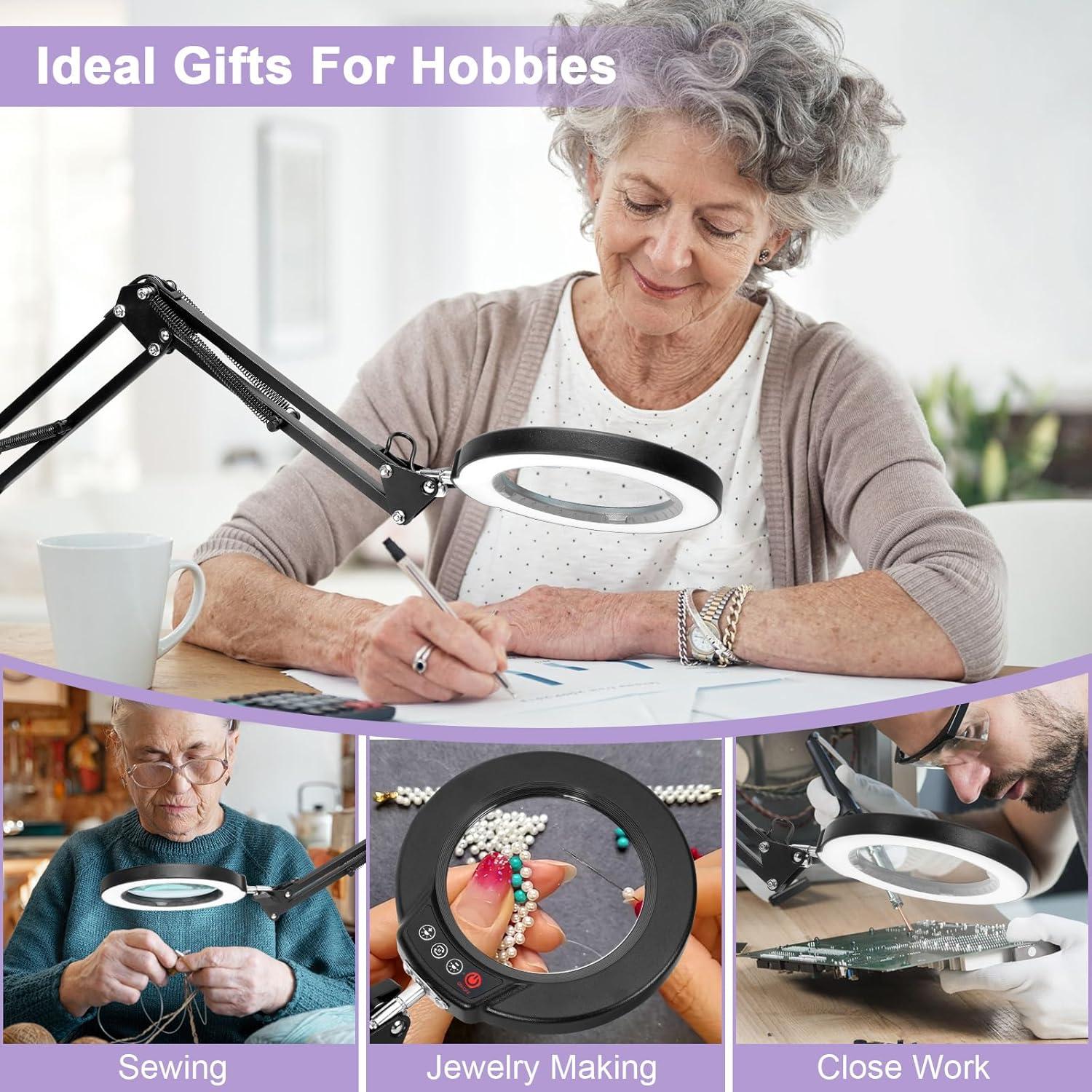 Lupa de Aumento 10X Seylae con Luz LED y Abrazadera