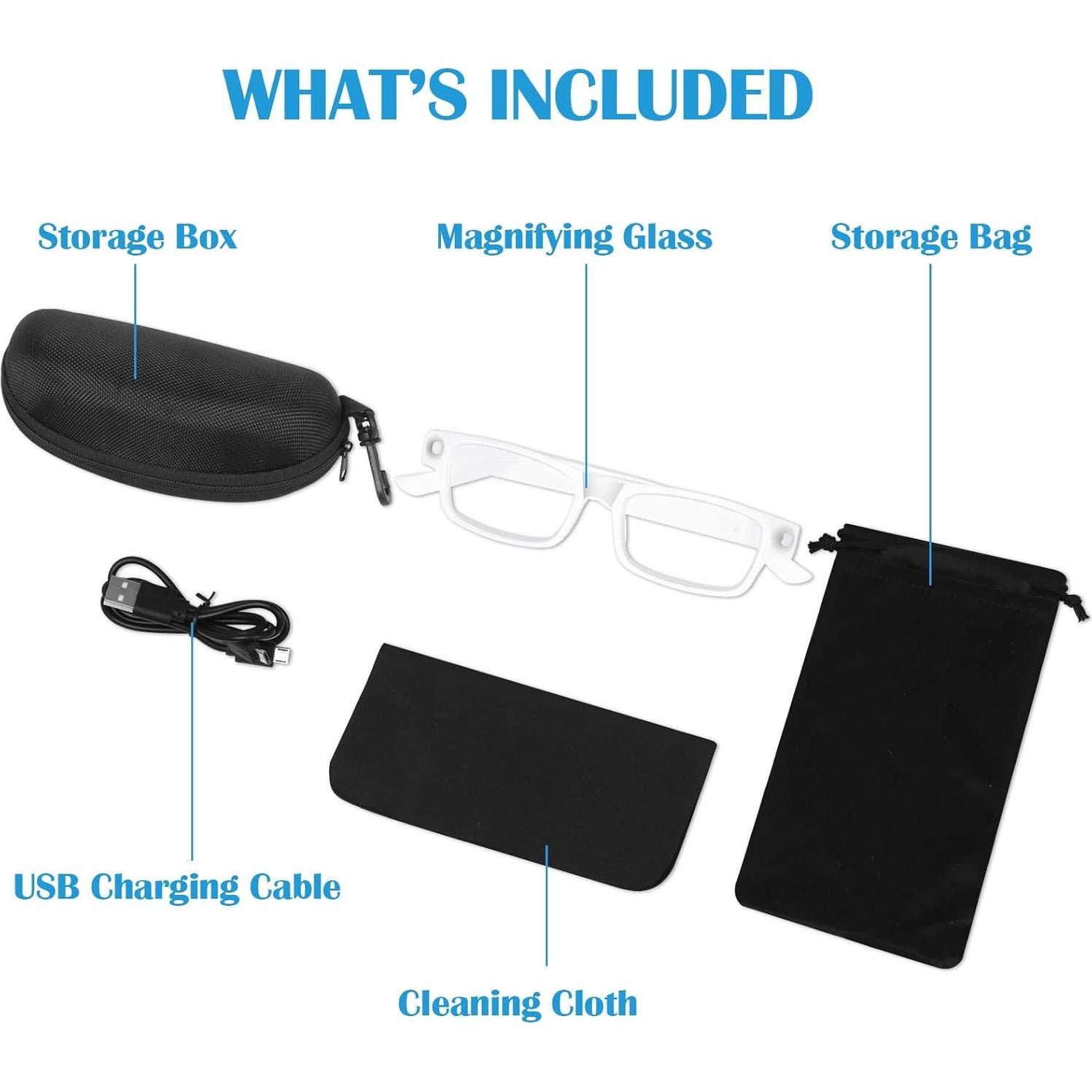 Lentes de Aumento 200% HQGZQL con Luz LED Recargables USB